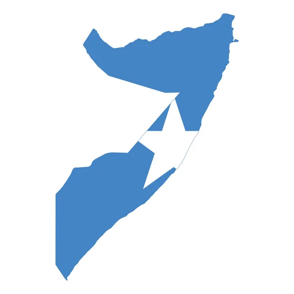 Vector Mapa Bandera Somalia Aislado Sobre Fondo Blanco — Archivo Imágenes Vectoriales