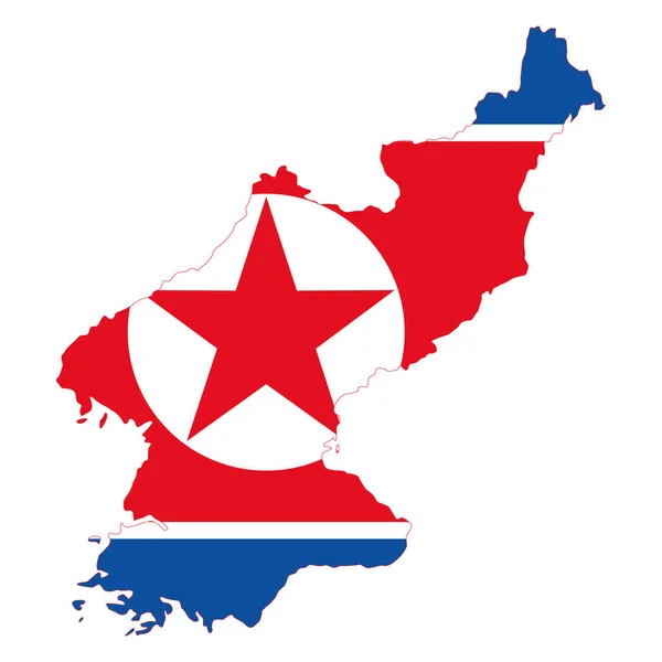 북한의 깃발은 배경에 분리되어 — 스톡 벡터