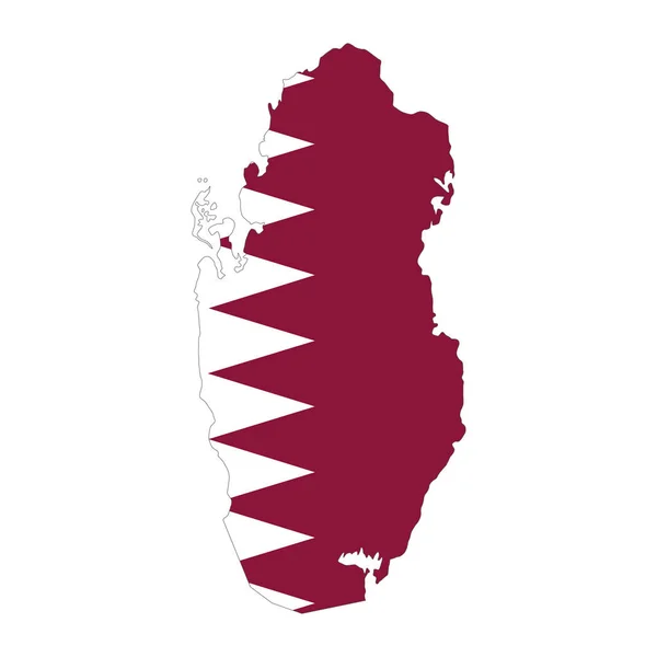 Флаг Векторной Карты Катара Изолирован Белом Фоне — стоковый вектор