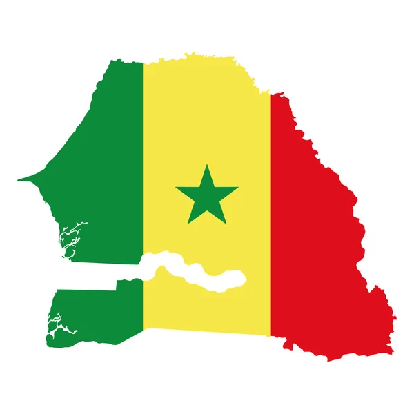 Прапор Сенегалу Ізольований Білому Тлі — стоковий вектор