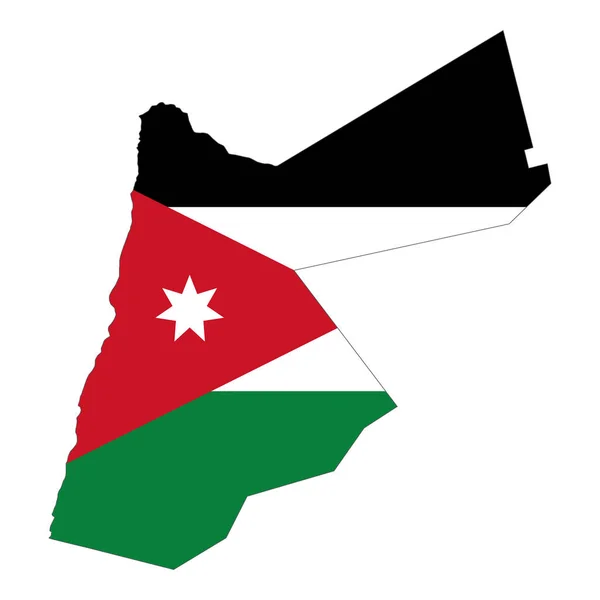 白い背景に孤立したヨルダンのベクトル地図の旗 — ストックベクタ