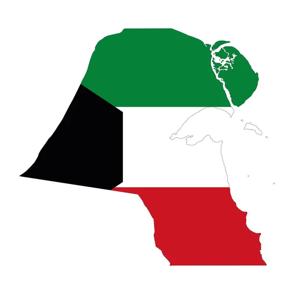 Σημαία Διανυσματικού Χάρτη Του Κουβέιτ Απομονωμένη Λευκό Φόντο — Διανυσματικό Αρχείο