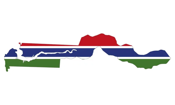 Flaga Mapy Wektorowej Gambii Odizolowana Białym Tle — Wektor stockowy