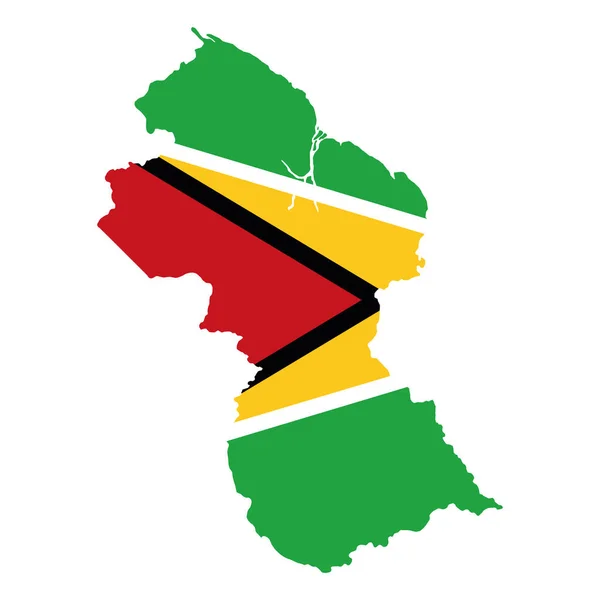 Vektor Karta Flagga Guyana Isolerad Vit Bakgrund — Stock vektor