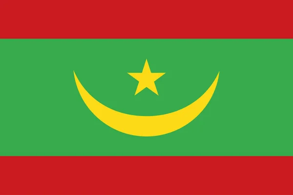 Illustration Vectorielle Drapeau Mauritanien — Image vectorielle