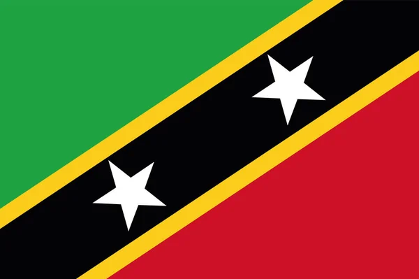 Vektorillustration Der Flagge Von Kitts Und Nevis — Stockvektor