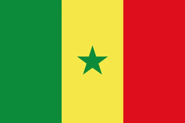 Vector Ilustración Bandera Senegal — Vector de stock