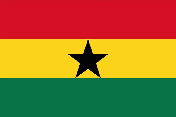 Ilustração Vetorial Bandeira Gana — Vetor de Stock