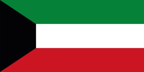 Bandera Vectorial Kuwait Aislada Sobre Fondo Blanco — Vector de stock
