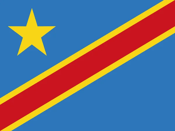 Vektorillustration Der Flagge Der Demokratischen Republik Kongo — Stockvektor