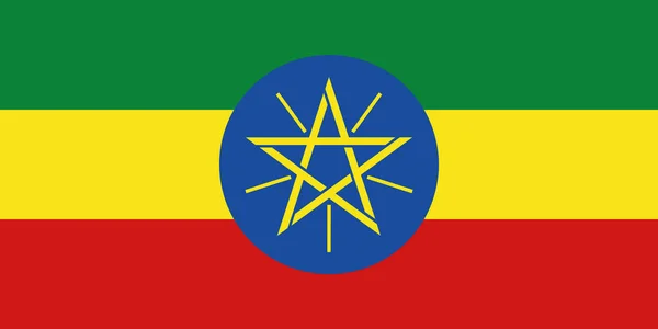 Vektor Illustration Etiopien Flagga — Stock vektor
