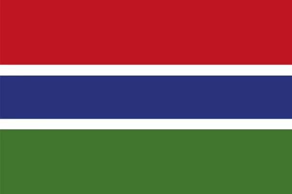 Vektorillustration Gambias Flagga — Stock vektor