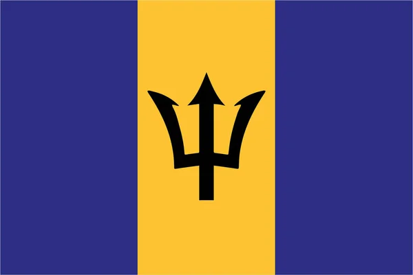 Vector Illustration Barbados Flag — Stock Vector