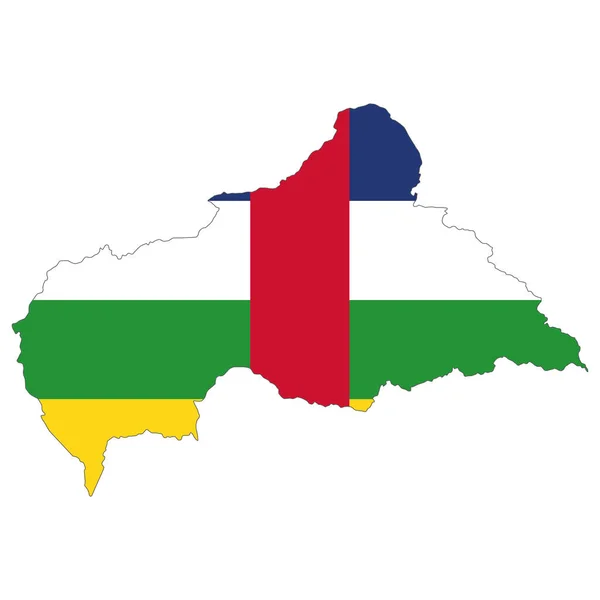 Vector Map Bandeira República Centro Africana Isolada Sobre Fundo Branco — Vetor de Stock
