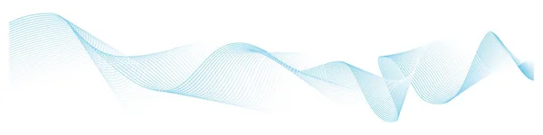 Abstrait Vecteur Bleu Vague Mélodie Lignes Sur Fond Blanc — Image vectorielle