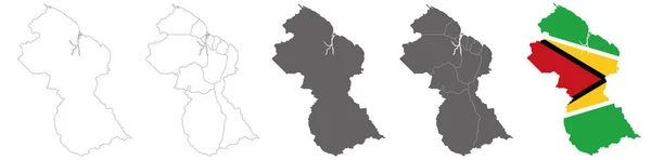 在白色背景上孤立的圭亚那矢量地图标志 — 图库矢量图片