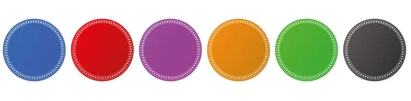 Conjunto Diferentes Banderas Pegatina Redonda Color Sobre Fondo Blanco — Vector de stock