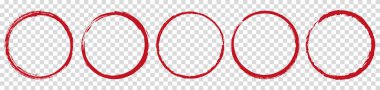 Şeffaf arkaplanda izole edilmiş kırmızı yuvarlak çerçeve pankartı