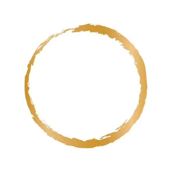 Золотой Круглый Каркас Баннер Белом Фоне — стоковый вектор