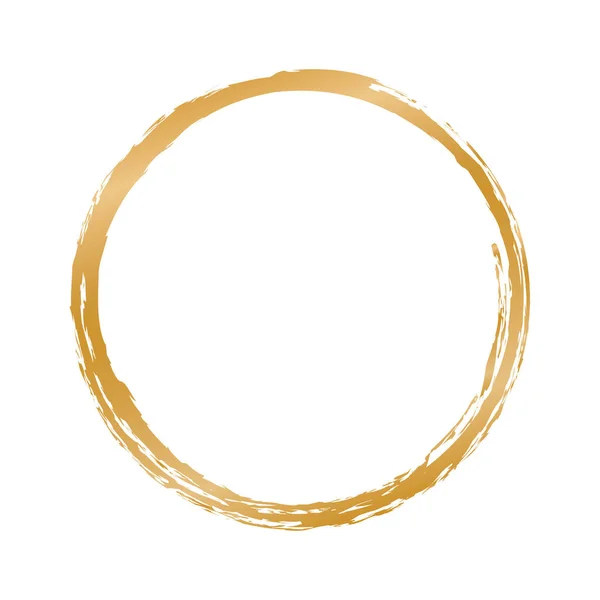 Zlatý Kulatý Rám Banner Izolované Bílém Pozadí — Stockový vektor