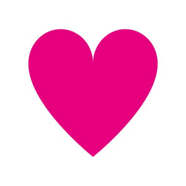 Pembe kalp simgesi beyaz arkaplanda izole edildi