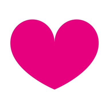 Pembe kalp simgesi beyaz arkaplanda izole edildi