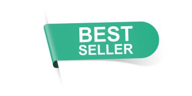 beyaz arkaplanda en iyi satıcı yazılı yeşil etiket pankartı