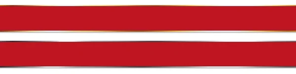 Beyaz Arkaplanda Altın Gümüş Çerçeveli Uzun Kırmızı Kurdele Bayrakları — Stok Vektör