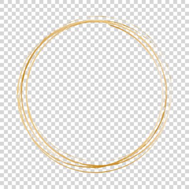 altın yuvarlak çerçeve afişi şeffaf arkaplanda izole edildi