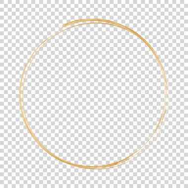 altın yuvarlak çerçeve afişi şeffaf arkaplanda izole edildi