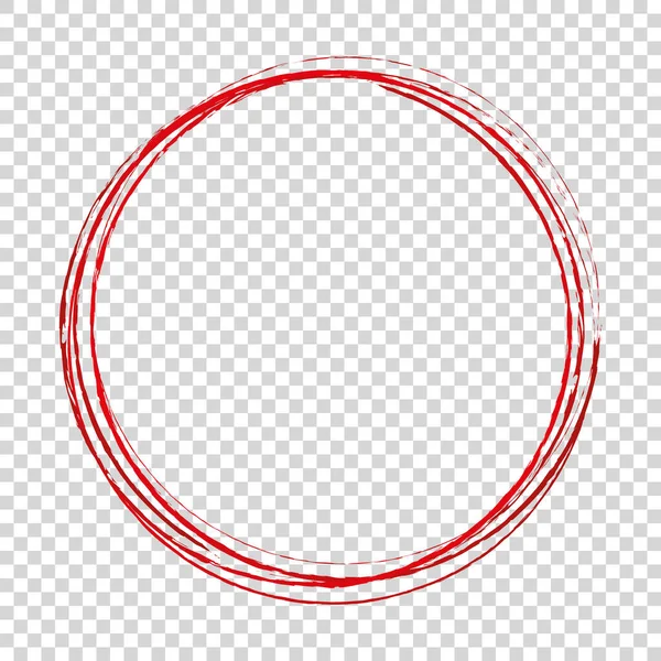 Bannière Cadre Rond Rouge Isolé Sur Fond Transparent — Image vectorielle