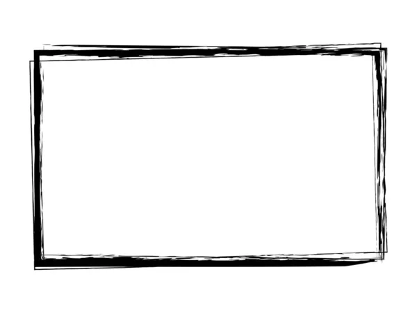 Срібна Пензлик Пофарбована Чорнильна Марка Банерна Рамка Білому Тлі — стоковий вектор