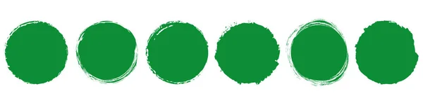 緑の丸筆は白地にインクスタンプサークルバナーを描いた — ストックベクタ