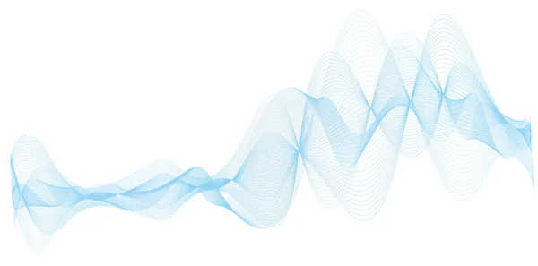 Абстрактные Векторные Синие Линии Мелодии Волны Белом Фоне — стоковый вектор