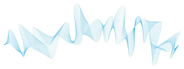 Abstrakte Vektor Blaue Welle Melodielinien Auf Weißem Hintergrund — Stockvektor