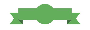 Beyaz arkaplanda yeşil kurdele etiketi