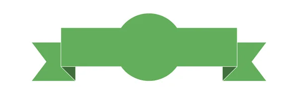 Étiquette Bannière Ruban Vert Sur Fond Blanc — Image vectorielle