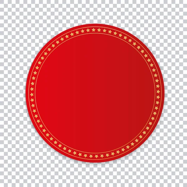 Rode Ronde Sticker Banner Transparante Achtergrond — Stockvector