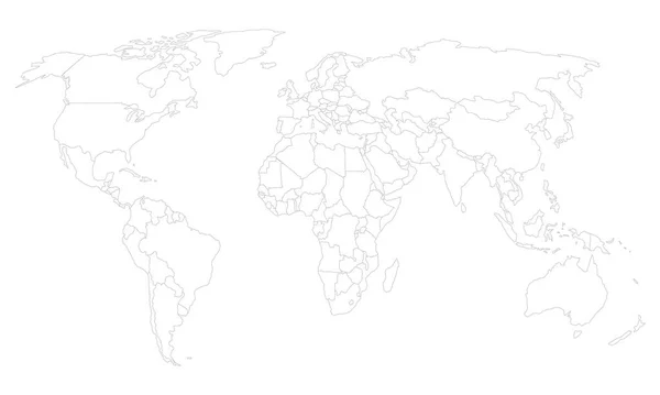 Esquema Del Mapa Del Mundo Ilustración Vectorial Del Mapa Tierra — Vector de stock