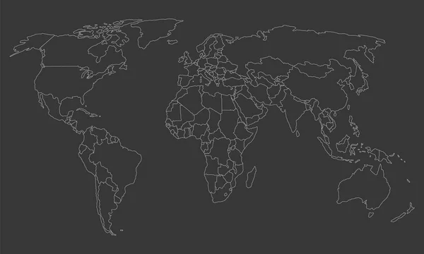 Contorno Del Mapa Del Mundo Blanco Ilustración Vectorial Del Mapa — Vector de stock