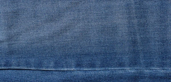 Textuur Van Donkerblauwe Jeans Denim Stof Achtergrond — Stockfoto