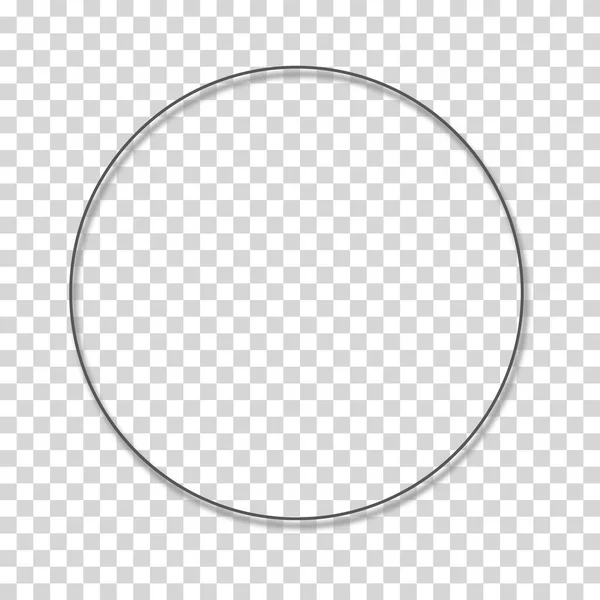 Круглая Металлическая Рамка Тенью Прозрачном Фоне — стоковый вектор