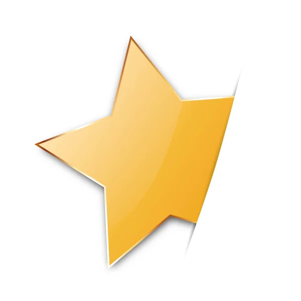 Vector Gold Star Banner Golden Frame Customer Produkt Rating White — 图库矢量图片