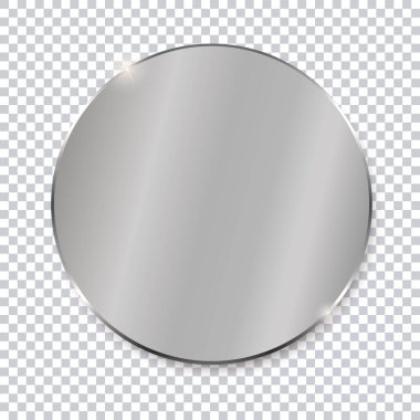 Şeffaf arkaplanda gümüş yuvarlak etiketler