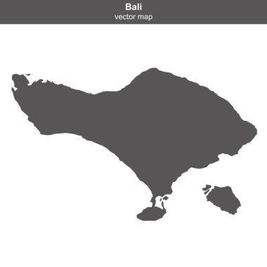 Beyaz arkaplanda Bali adasının haritası