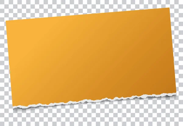 Guld Papper Banner Med Sönderrivet Papper Transparent Bakgrund — Stock vektor
