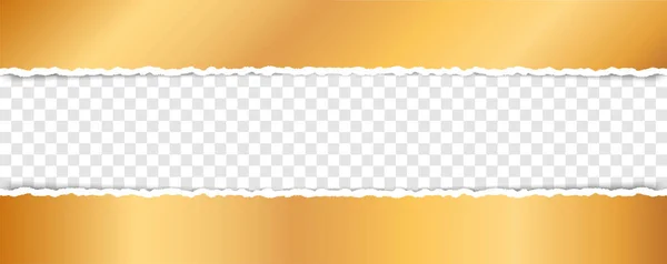 あなたのテキストのためのスペースで縁を裂いたベクトル金の破れた紙 — ストックベクタ