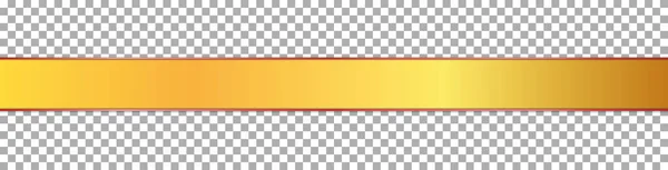 Långt Guld Band Banner Med Guld Ram Transparent Bakgrund — Stock vektor