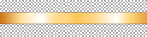 Довгий Золотий Стрічковий Банер Золотою Рамкою Прозорому Фоні — стоковий вектор