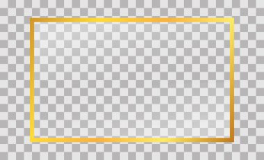 Şeffaf arkaplanda cam efektli altın fotoğraf çerçevesi
